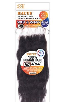 Deep Wave 12 Human Hair Wet N Wavy 4X4 Hd Haute Lace Closure By Model Model