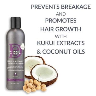 Design Essentials Natural Kukui & Coconut Hydrating Leave-In Conditioner  For Relaxed And Natural Hair, 8