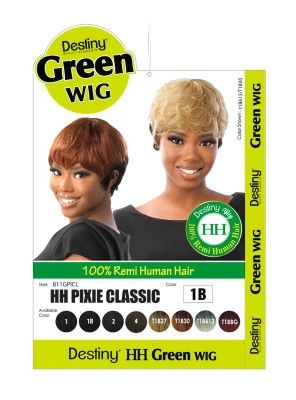 Destiny Green Pixie Classic Remi Human Hair Full Wig Beauty Elements