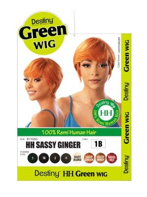 Destiny Green Sassy Ginger Remi Human Hair Full Wig Beauty Elements