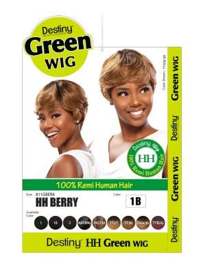 Destiny HH Berry 100 Human Hair Green Wig Beauty Elements