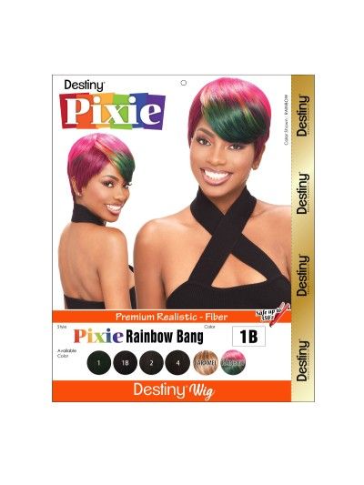 Destiny Pixie Rainbow Bang Full Wig Beauty Elements