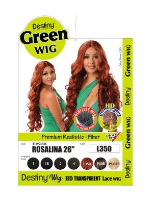 Destiny Rosalina 26 Premium Realistic Fiber HD Transparent Green Lace Front Wig Beauty Elements
