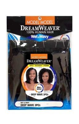 Dream Weaver Wet And Wavy Deep Wave 3pc 100 Human Hair Model Model