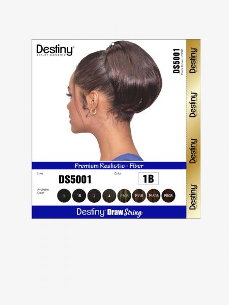 DS 5001 Destiny Premium Realistic Fiber Drawstring Hair Bun - Beauty Elements