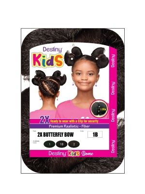 DS Wrap 2X Butterfly Bow Destiny Kids Premium Realistic Ponytail - Beauty Elements