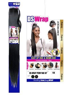 DS Wrap Perm Yaki 30 Destiny Premium Realistic Fiber Ponytail Beauty Elements