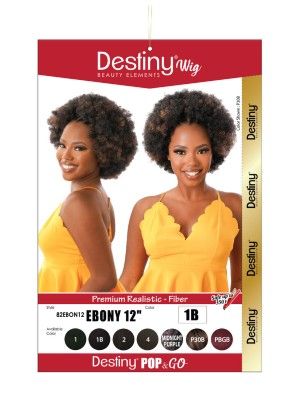 Ebony 12 Premium Realistic Fiber Destiny Pop Go Full Wig Beauty Elements