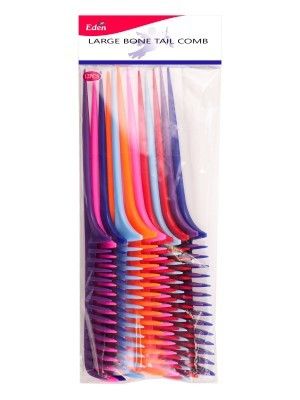 Eden 38103 12 Pcs Large Bone Tail Asst Comb Dz