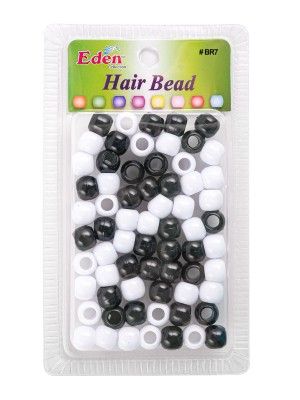eden collection hair bead, b7 hair bead, black and white hair bead, big round hair bead, eden big rounf hair bead, onebeautyworld, Eden, Collection, B7, Black, White, Big, Round, Hair, Bead, 1Dzn