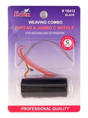 eden combo weaving set, eden weaving black thread, eden weaving jumbo c needle, jumbo c needle, eden black thread, onebeautyworld, Eden, Combo, Weaving, Jumbo, C, Needle, Black, Thread, 10412, 1Dzn
