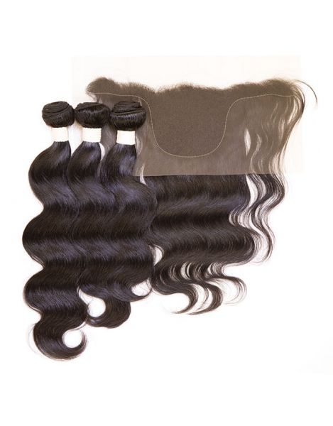 EZ DIY Body 3Pcs Bundle 13X4 Temple Lace Remy Human Hair Janet Collection