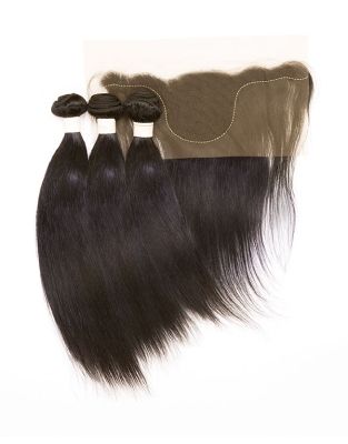 EZ DIY Straight 3Pcs Bundle 13X4 Temple Lace Remy Human Hair Janet Collection