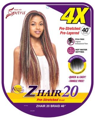 4X Zhair 20 Pre-Strecheted Braid 40 Inch Spetra By Kalon Tress - Vanessa