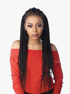 Feed In Fulani Cornrow Cloud9 13x7 Braided Lace Front Wig Sensationnel