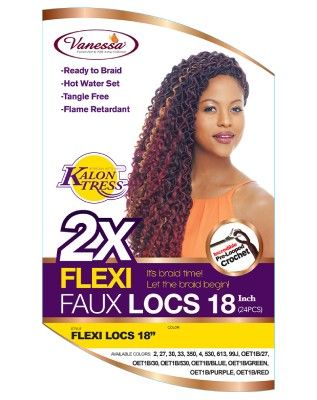 2X Flexi Faux Locs 18 Inch Pre-Looped Crochet By KalonTress - Vanessa