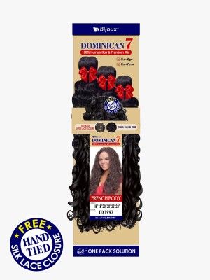 French Body HH Dominican7 100% Human Hair With Swiss Lace Closure Hair Bundle - Beauty Elements