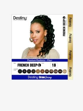 French Deep (L) Destiny Premium Realistic Fiber Drawstring Hair Bun - Beauty Elements