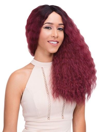 French Synthetic Hair Natural Super Flow Deep Part Lace Front Wig By Janet Collection