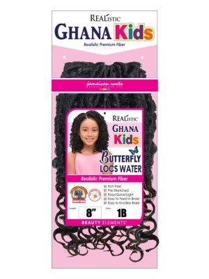 Ghana Kids Butterfly Locs Water 8 Inch Realistic Premium Fiber Beauty Elements Crochet Braid - Bijoux