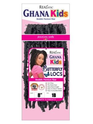 Ghana Kids Butterfly Locs 8 Inch Realistic Premium Fiber Beauty Elements Crochet Braid - Bijoux