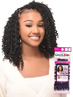 Ghana Kids Butterly Curly Ends 10 Pre Stretched Crochet Braid Beauty Elements