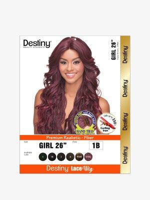 Girl 26 Inch Destiny Premium Realistic Fiber Lace Front Wig - Beauty Element