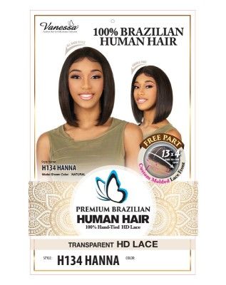 H134 Hanna 13X4 100 Human Hair Transparent HD Lace Front Wig Vanessa