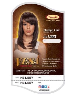 HB Liby Premium Human Hair Blend Full Wig By Vesa - Vanessa