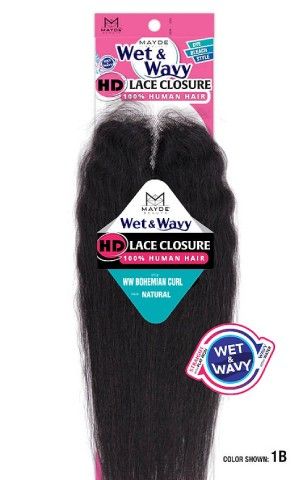 Lace Closure human hair, human hair closure, Bohemian curl lace closure, wet and wavy lace closure, OneBeautyworld, 2.25