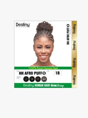 HH Afro Puff (S) Drawstring Destiny 100% Remi Human Hair Bun - Beauty Elements