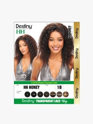 HH Honey Destiny 100% Remi Human Hair Transparent Lace Front Wig - Beauty Elements