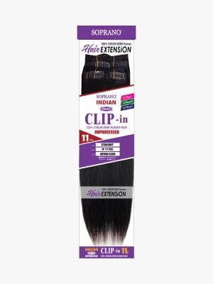 Soprano Indian Remi Clip In 14 Inch 100% Unprocessed Virgin Human Hair Extension - Beauty Elements