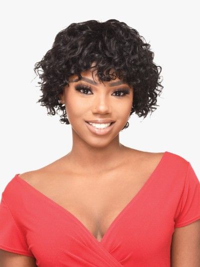 HH Oprah 8 Inch 100 Remi Human Hair Destiny Green Full Wig - Beauty Elements