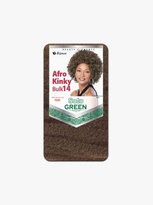 Afro Kinky Bulk 14 Inch Solo Green 100 Remi Human Hair Weave - Beauty Elements