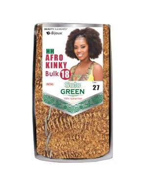 Afro Kinky Bulk 18 Inch Solo Green 100 Remi Human Hair Weave - Beauty  Elements