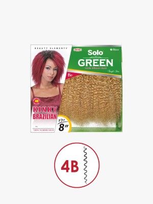 Kinky Brazilian 8 Inch 3 Pcs Solo Green 100 Remi Human Hair Weave - Beauty Elements
