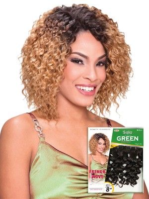French Wave 8 Inch 3Pcs Solo Green 100 Remi Human Hair Weave - Beauty Elements