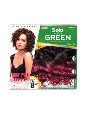 Ripple Deep 8 Inch 3 Pcs Solo Green 100 Remi Human Hair Weave - Beauty Elements