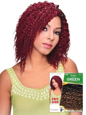 Soft Afro 8 Inch 3Pcs Solo Green 100 Remi Human Hair Weave - Beauty Elements