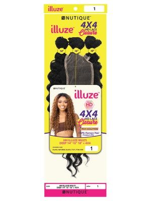 Multi Deep 4X4 Human Hair Blend HD Lace Closure Illuze Nutique