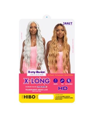 HIBO Remy Illusion X-Long Human Hair Blend Lace Wig Janet Collection