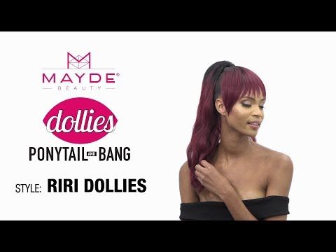 RIRI DOLLIES By Mayde Beauty Synthetic Drawstring Ponytail and Bang
