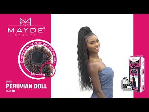 PERUVIAN DOLL By Mayde Beauty Synthetic Wet & Curly Drawstring Ponytail