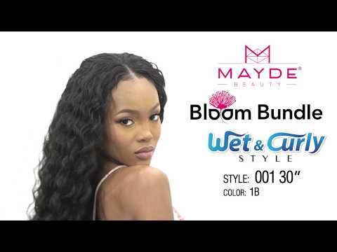 WET & CURLY 001 30 Inch Synthetic Bloom Bundle Weave By Mayde Beauty