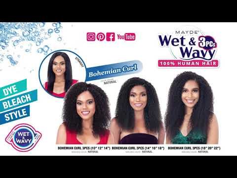 Bohemian Curl Wet n Wavy 100% Human Hair 3Pcs Mayde Beauty