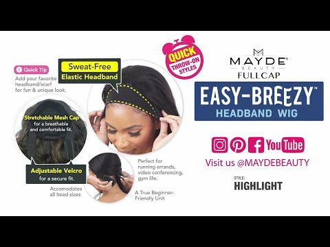 Highlight By Mayde Beauty Easy Breezy Headband Full Cap Wig