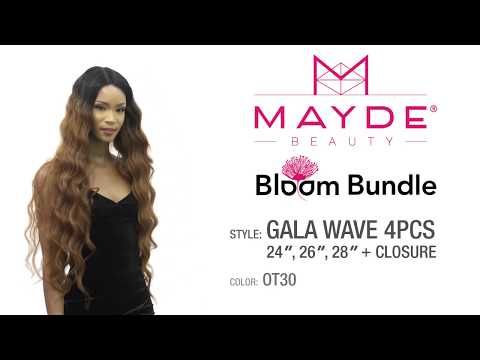 Gala Wave 4PCS + CLOSURE (24+26+28+CL) Mayde Beauty Bloom Bundle Weave
