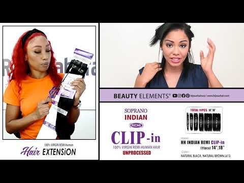 Soprano Indian Remi Clip In 14 Inch 100% Unprocessed Virgin Human Hair Extension - Beauty Elements