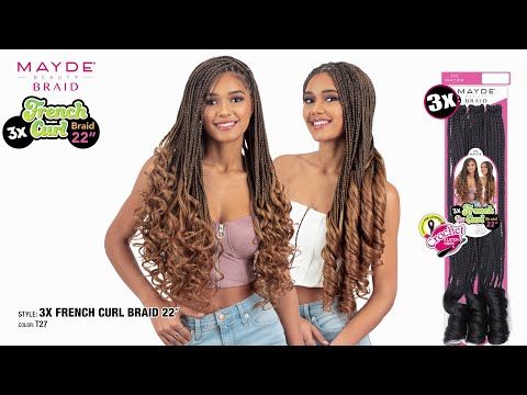 3X French Curl 22 Pre-looped Crochet Braid Mayde Beauty